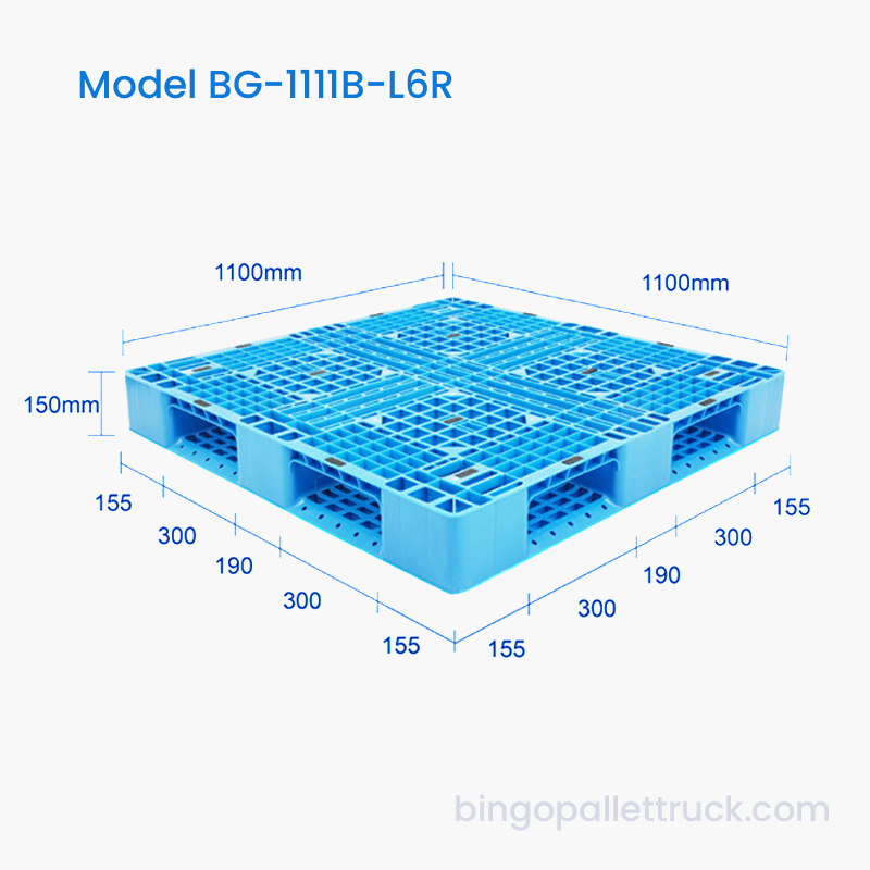 Paleta de plástico ligera Six Runner de 1100 x 1100 mm