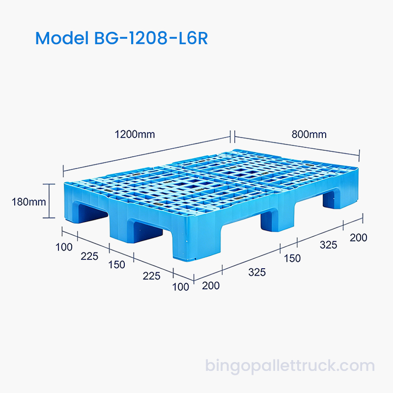 Paleta de plástico ligera Six Runner de 1200×800 mm