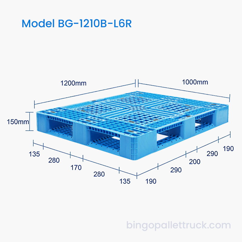 Paleta de plástico ligera Six Runner de 1200×1000 mm