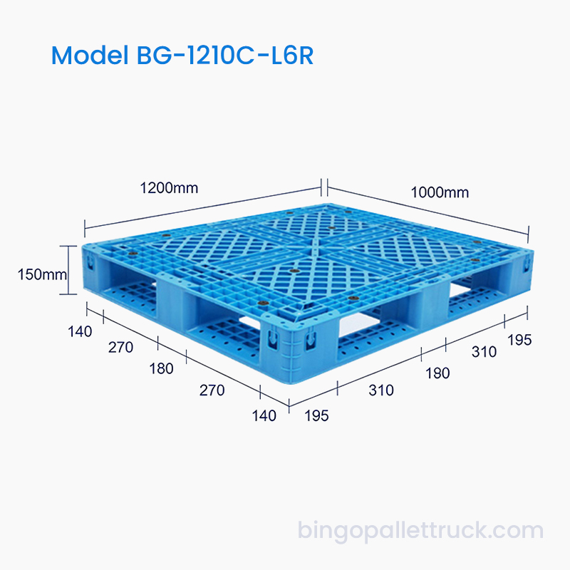 Paleta de plástico ligera Six Runner de 1200×1000 mm