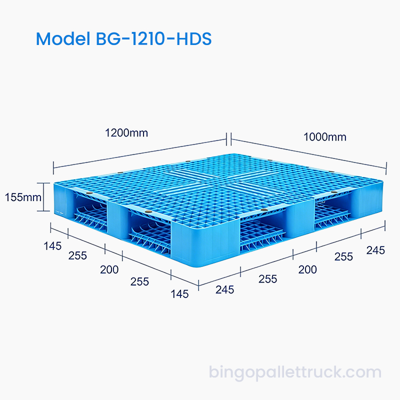 Palet de plástico resistente de doble cara de 1200×1000 mm