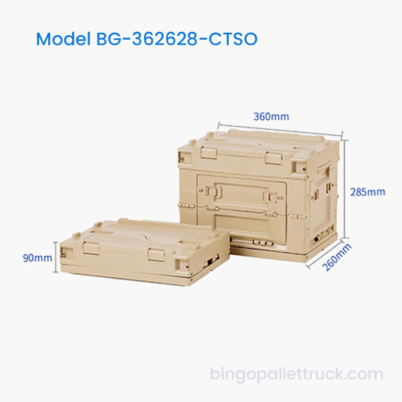 Bolso de plástico plegable de 20 l con puerta lateral abierta