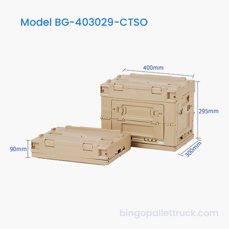 Bolso de plástico plegable de 28 l con puerta lateral abierta