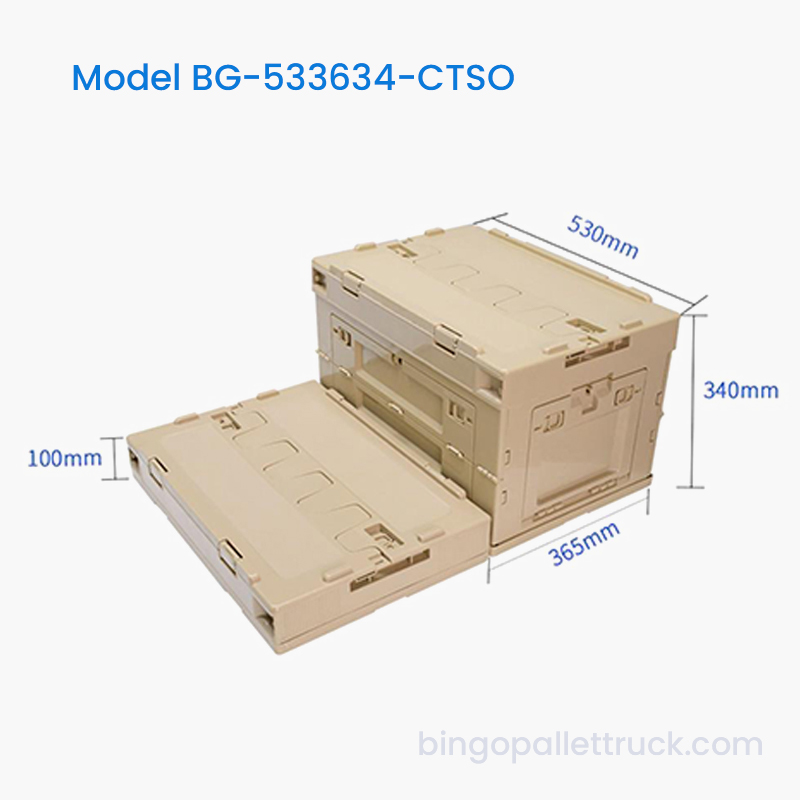 Bolso de plástico plegable de 50 l con puerta lateral abierta