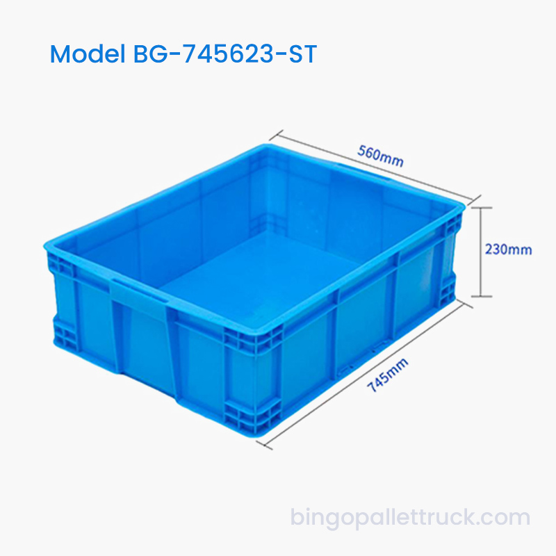Caja de plástico apilable de 77 litros