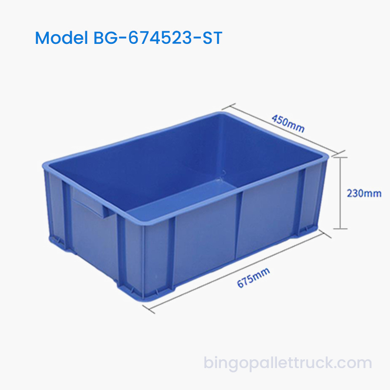 Caja de plástico apilable de 58 litros