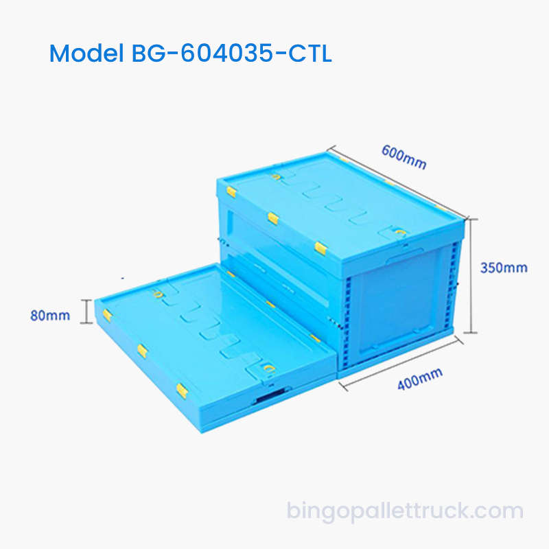 Caja Plástica Plegable Resistente de 65L con Tapa