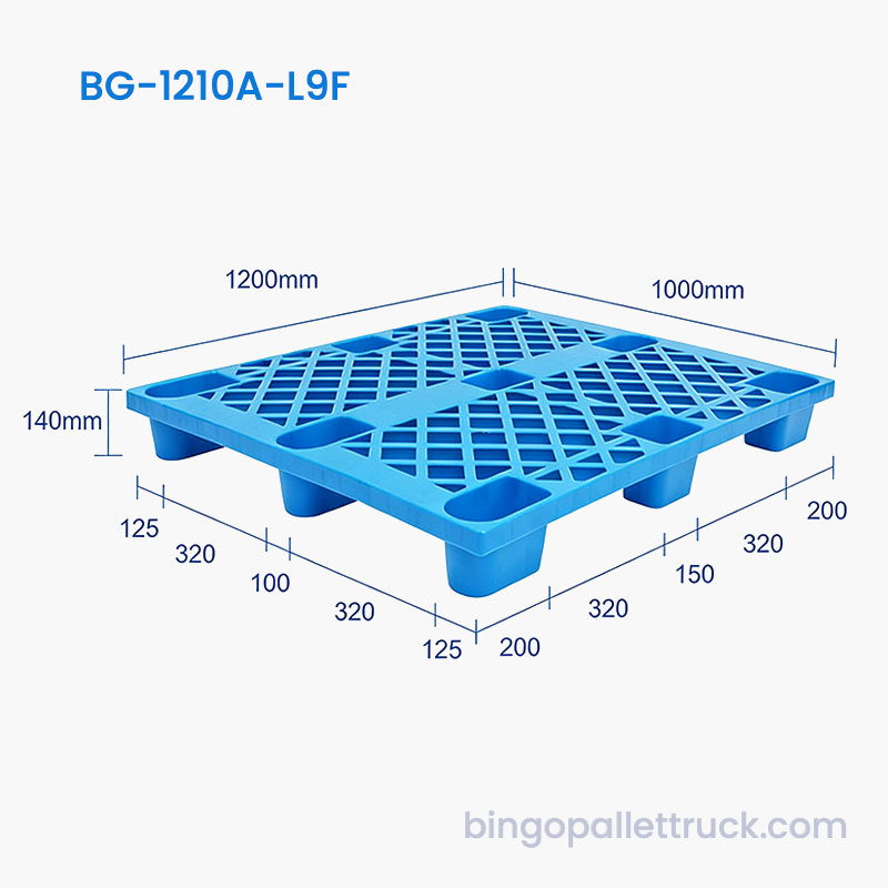Palet de plástico liviano de 1200x1000 mm para almacén