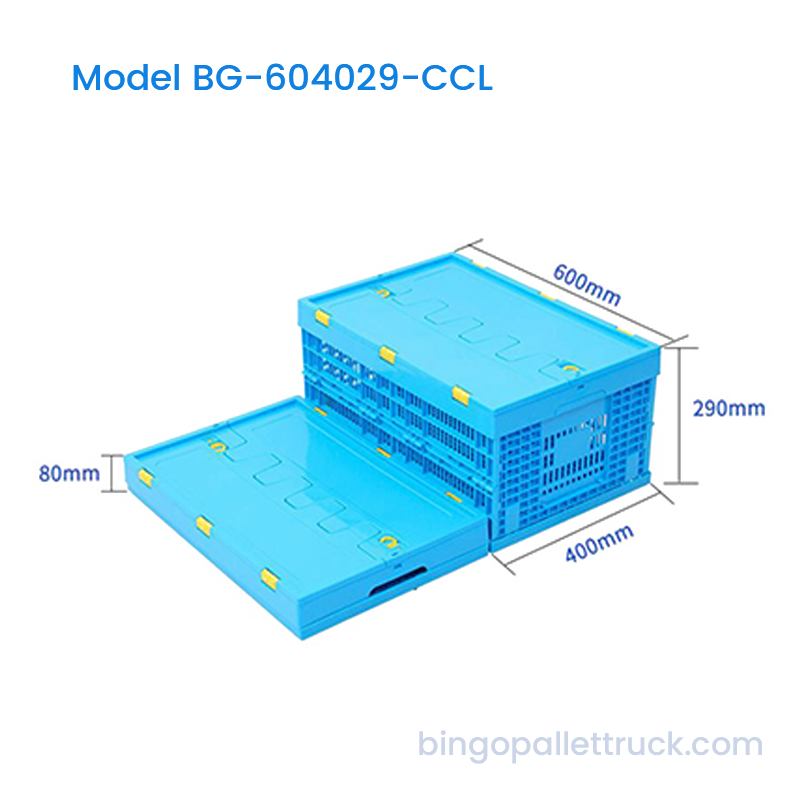 Caja de plástico plegable de 53 l con tapa
