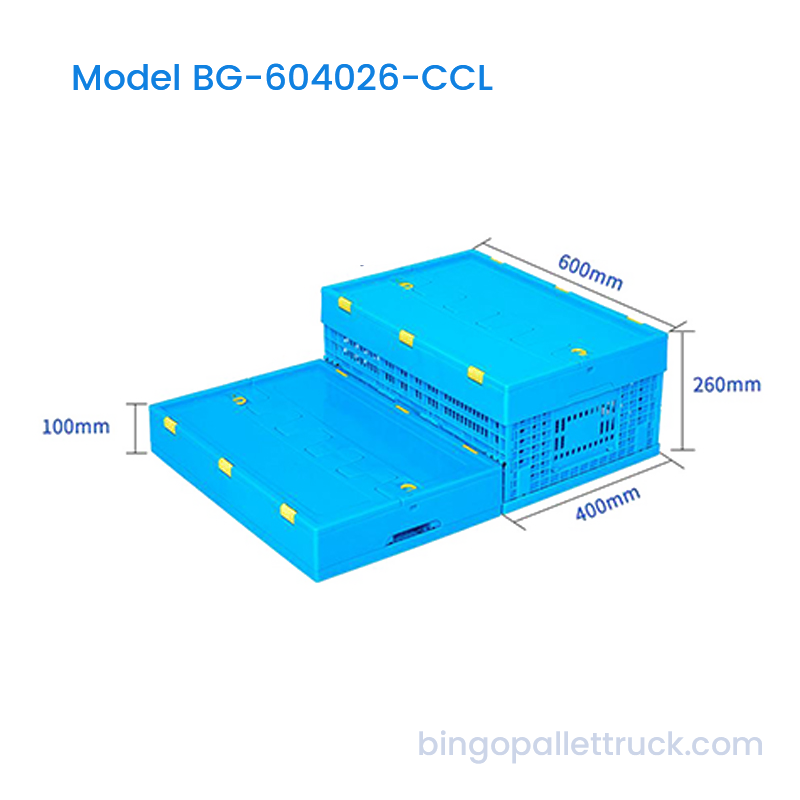 Caja de plástico plegable de 47 l con tapa
