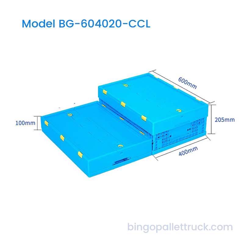 Caja de plástico plegable de 36 l con tapa