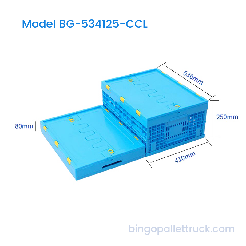 Caja de plástico plegable de 42 l con tapa