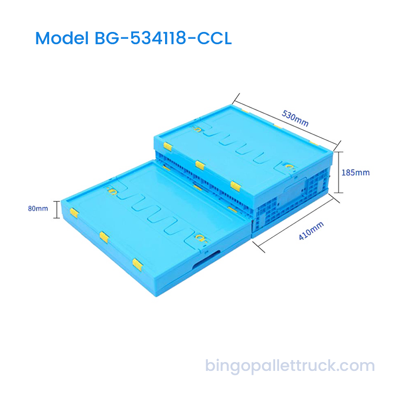 Caja de plástico plegable de 30 l con tapa