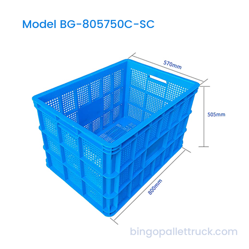 Caja de plástico apilable de 194L