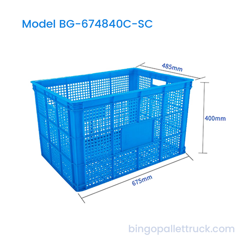 Caja de plástico apilable de 107 litros