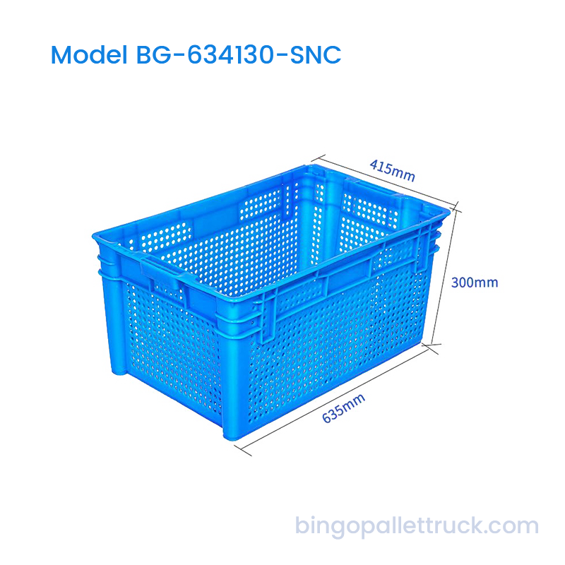 Caja de HDPE Apilable y Encajable de 64L para Frutas y Verduras