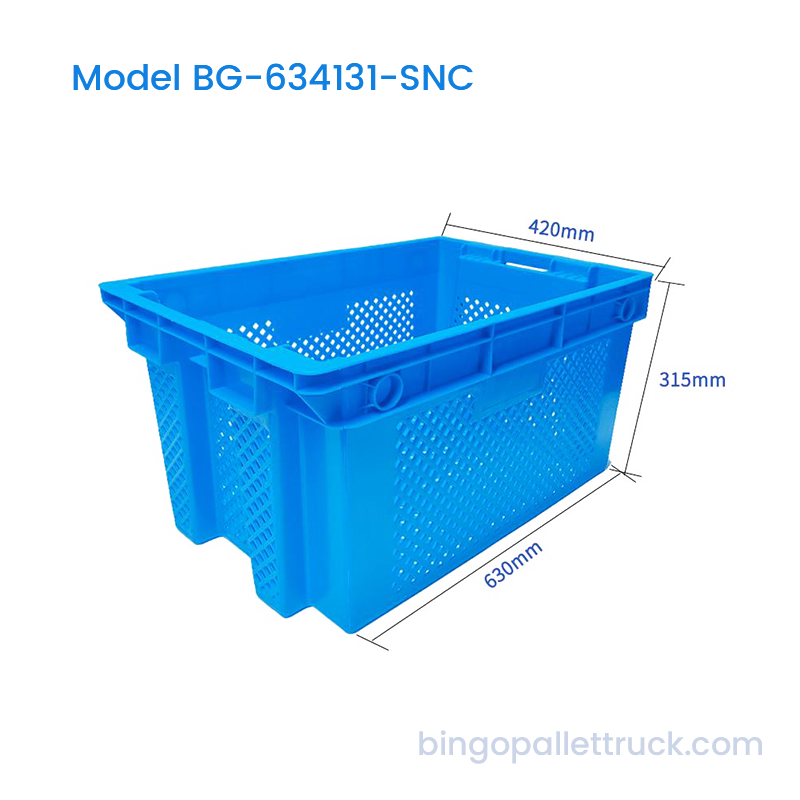 Caja Plástica de HDPE Apilable y Encajable de 71L para Agricultura