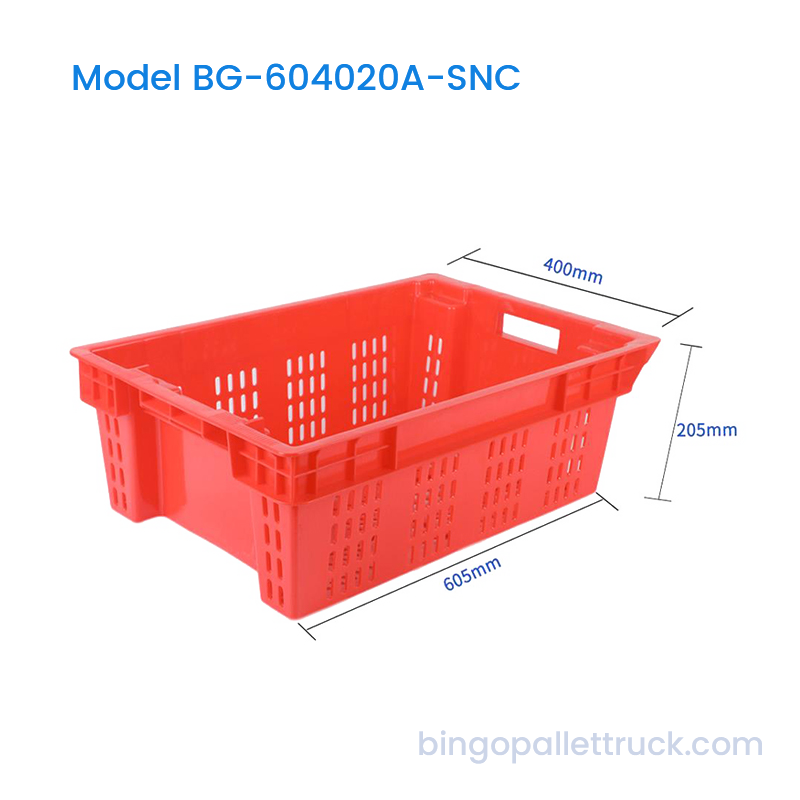 Cesta Apilable Ventilada y Encajable de 40L para Supermercados